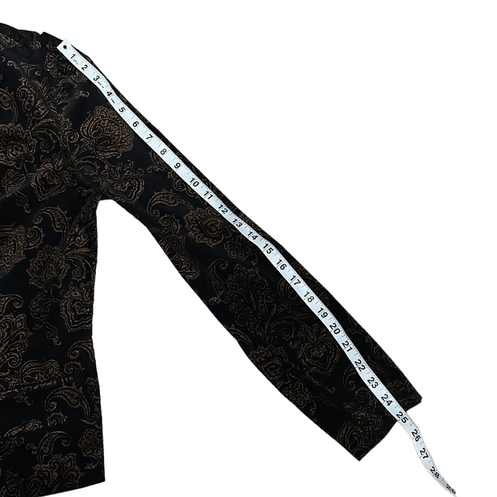 Lauren Ralph Lauren Black Velvet Gold Brocade Blazer - Picture 4 of 12